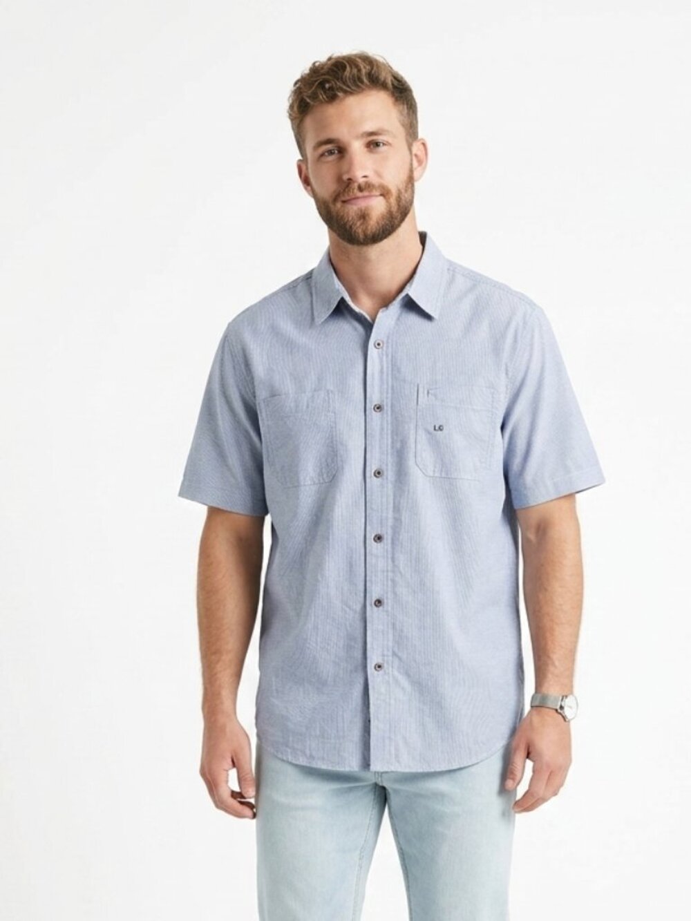Outdoor Life Shirt Blue Button Up S/S Casual Cotton L NWT